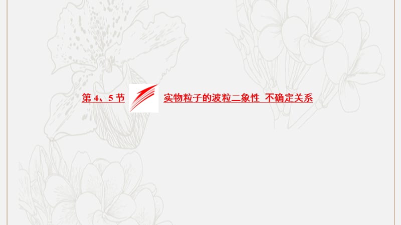 2019高中物理第四章第45节实物粒子的波粒二象性不确定关系课件教科选修35.ppt_第1页