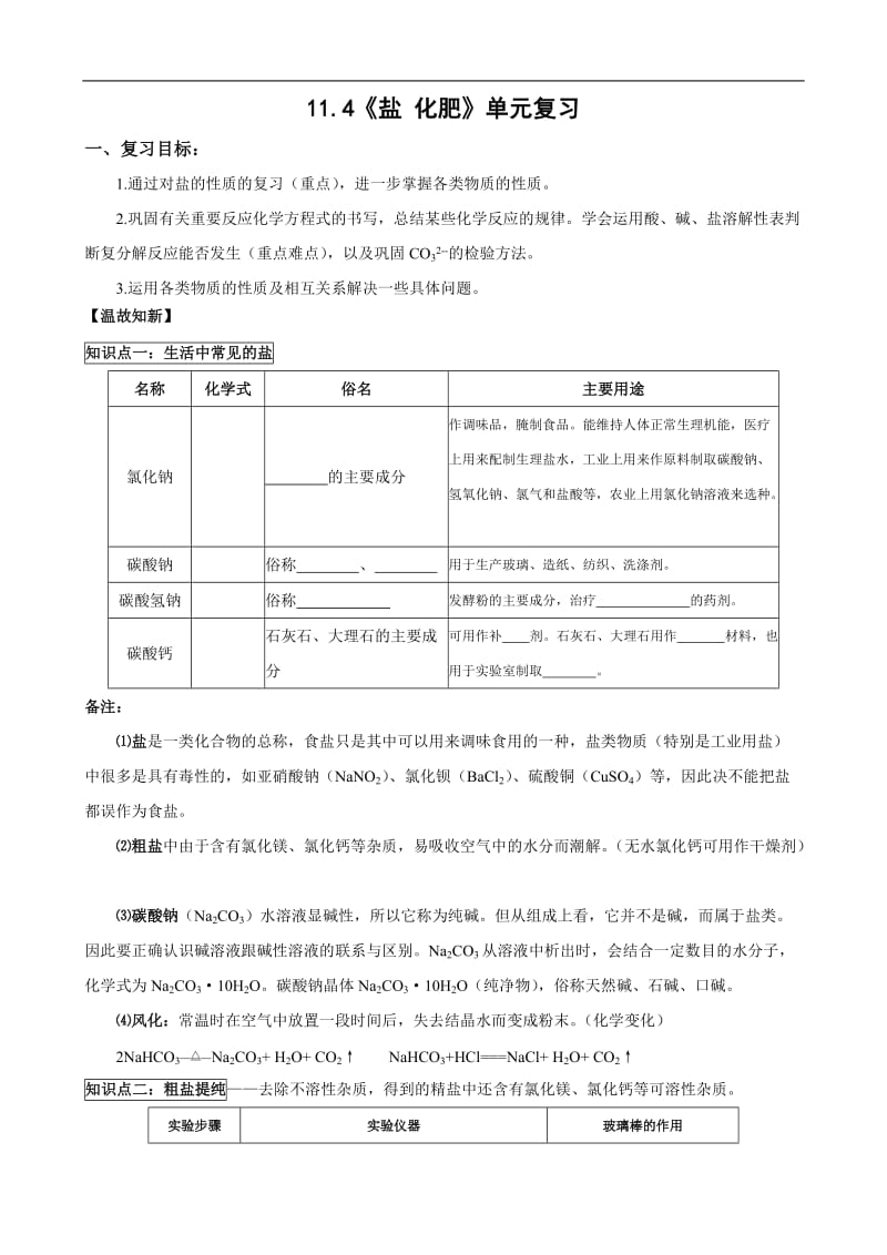 人教版初中化学导学案：11.4_盐化肥_单元复习.doc_第1页