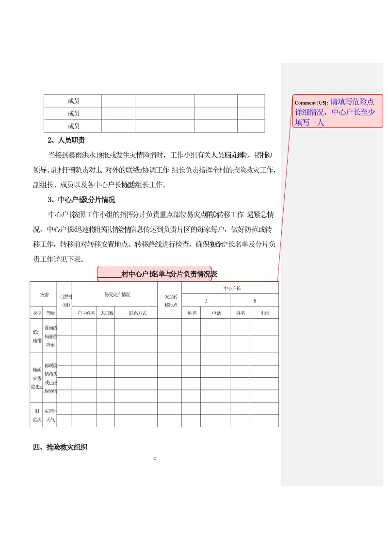 乡镇村（山洪灾害）防御应急预案.doc_第2页