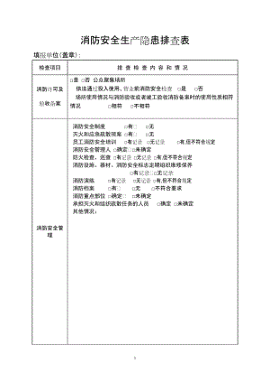 消防安全生产隐患排查表.doc