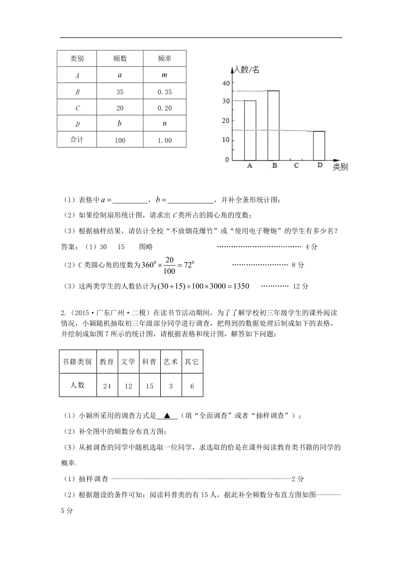 中考数学模拟试卷精选汇编：频数与频率.doc_第2页