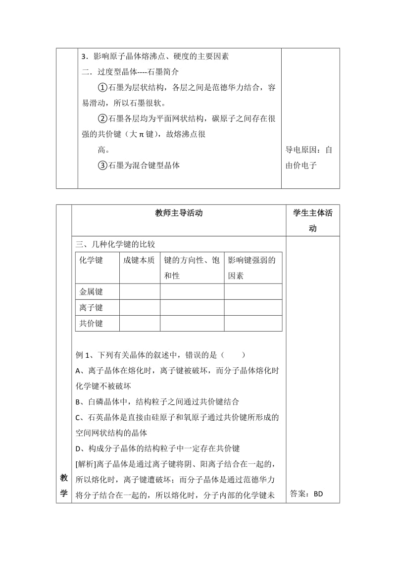 苏教版高中化学选修三3.3《原子晶体》参考教案.doc_第2页