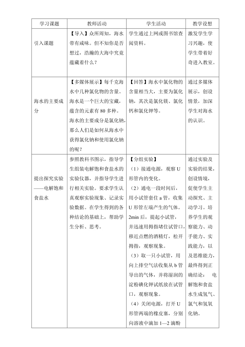 苏教版高中化学必修一2.1《氯气的生产原理》参考教案.doc_第2页