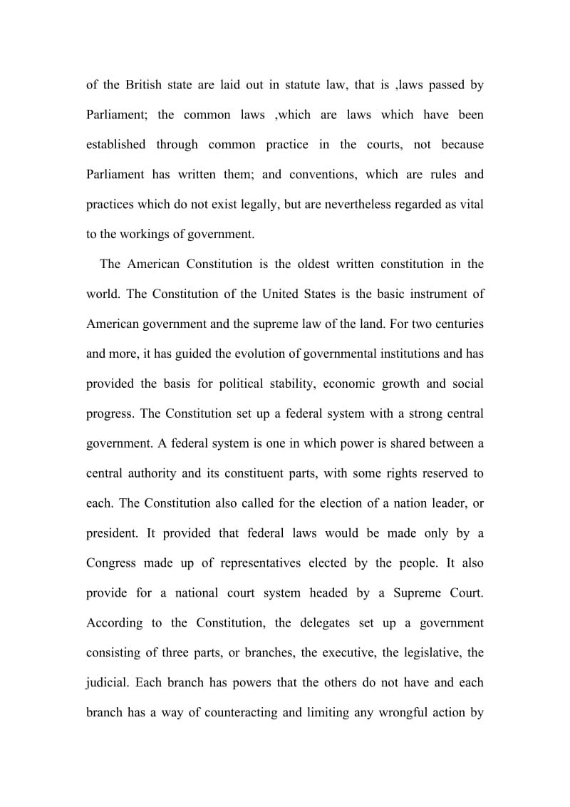 Political System Comparison Between United Kingdom and United States of America 英语论文.doc_第3页