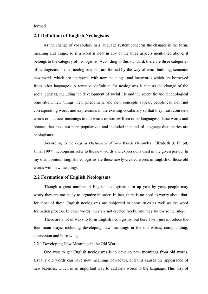 On the Sociality of Language from the Perspective of English Neologisms 英语专业毕业论文.doc_第3页