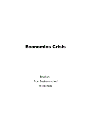 Economics Crisis 英文论文_金融危机1.doc