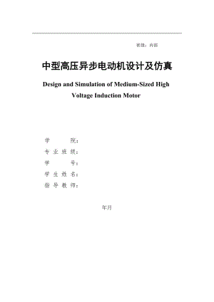 中型高压异步电动机设计及仿真毕业论文.doc