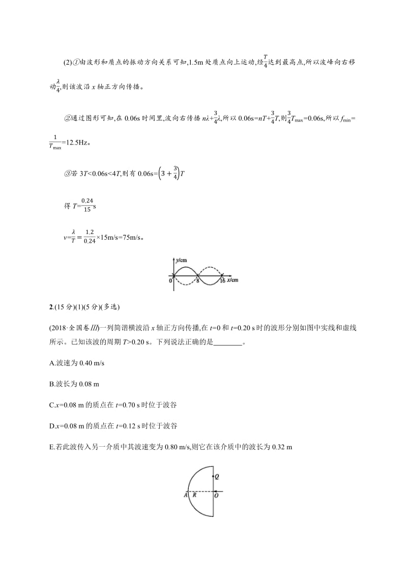 2020版广西高考物理人教版一轮复习单元质检：十四 选修3-4 Word版含解析.pdf_第2页