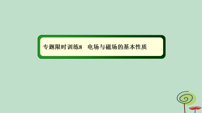 2018_2019高考物理二轮复习专题限时训练8电场与磁场的基本性质课件.ppt_第1页