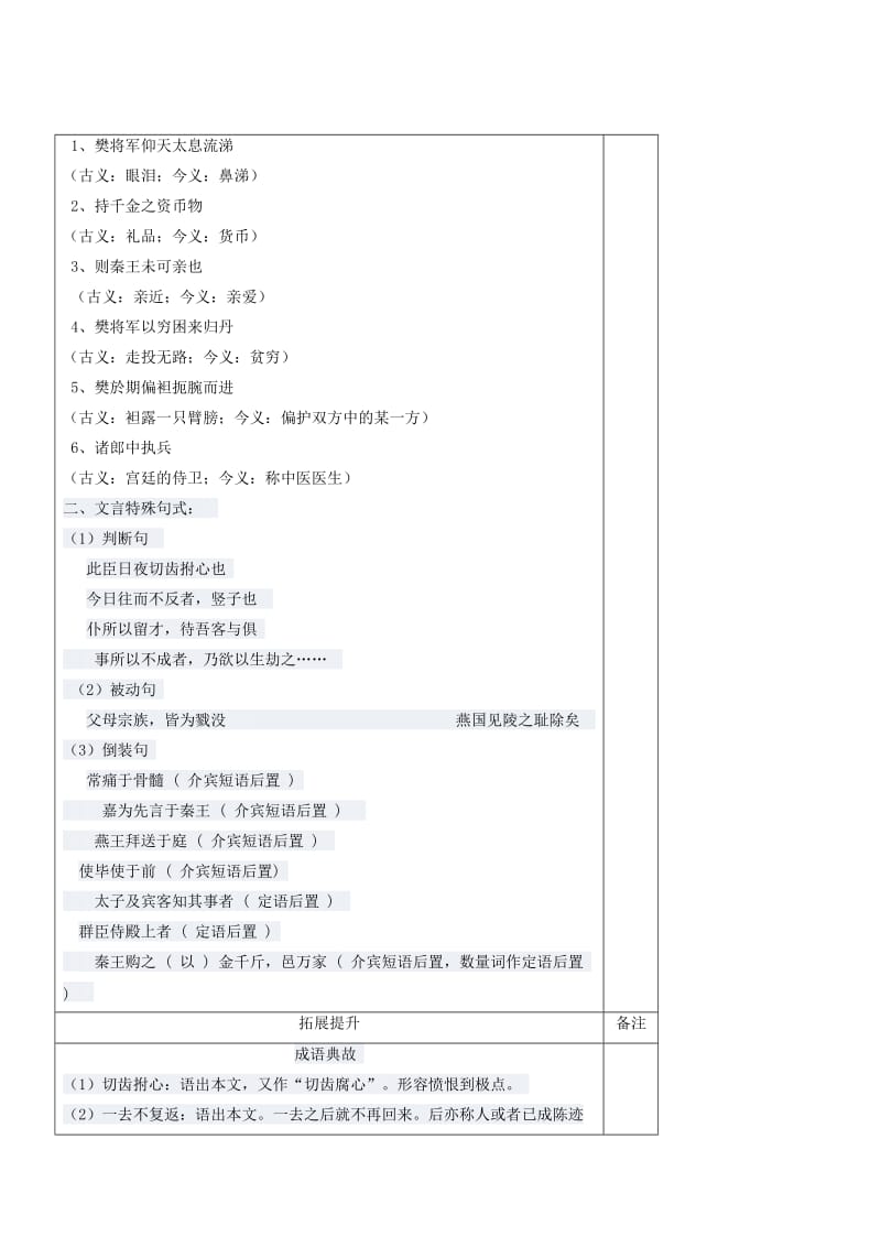 [最新]人教版高中语文必修一：全一册优秀教案2.5 荆轲刺秦王 教案2.doc_第3页