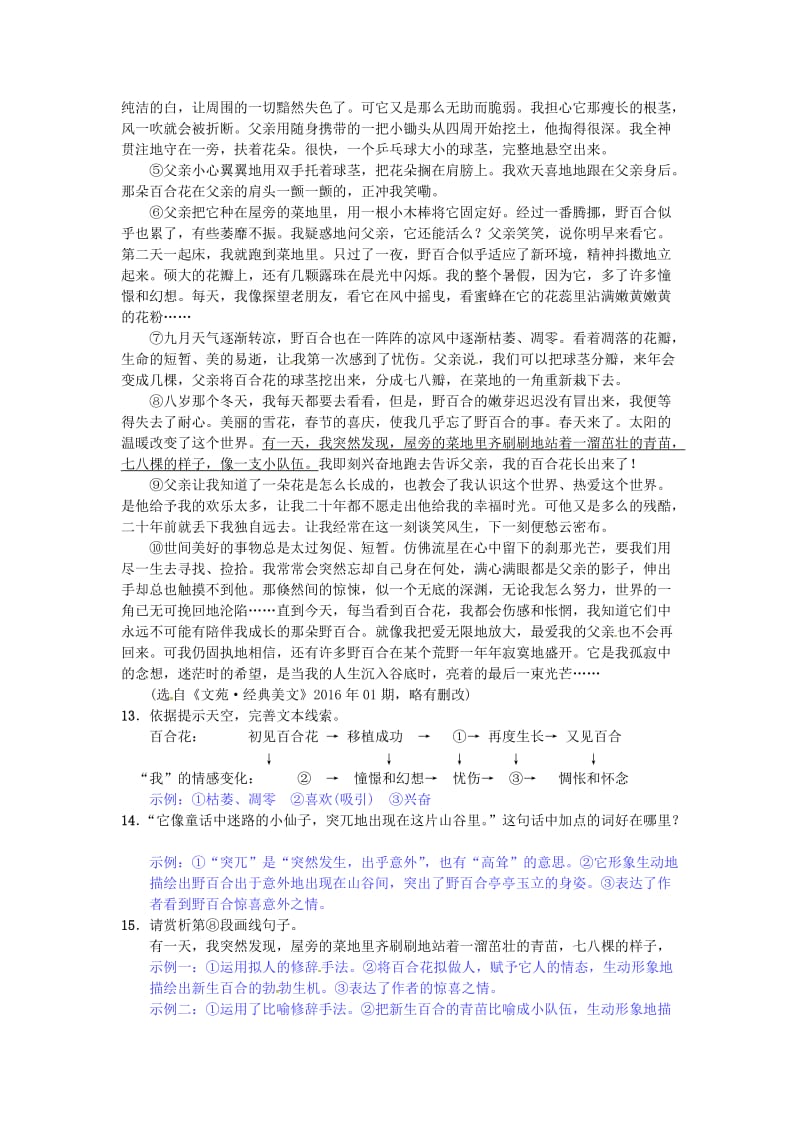 精品七年级语文下册第二单元八我们家的男子汉练习苏教版.doc_第3页