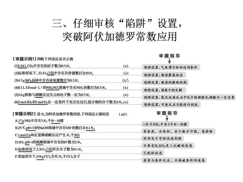 第二部分 第1讲3仔细审核“陷阱”设置，突破阿伏加德罗常数应用.ppt_第1页