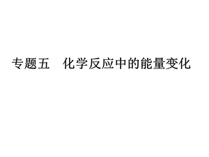 高考化学二轮复习精品课件 专题5 化学反应中的能量变化.ppt