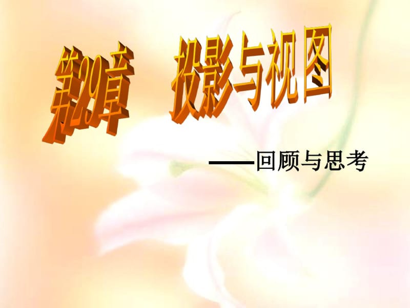 17年中考数学总复习第二十九章投影与视图复习课件(重点讲义).pdf_第1页