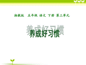 小学语文五年级下册《养成好习惯》1教学课件(湘教版).pdf