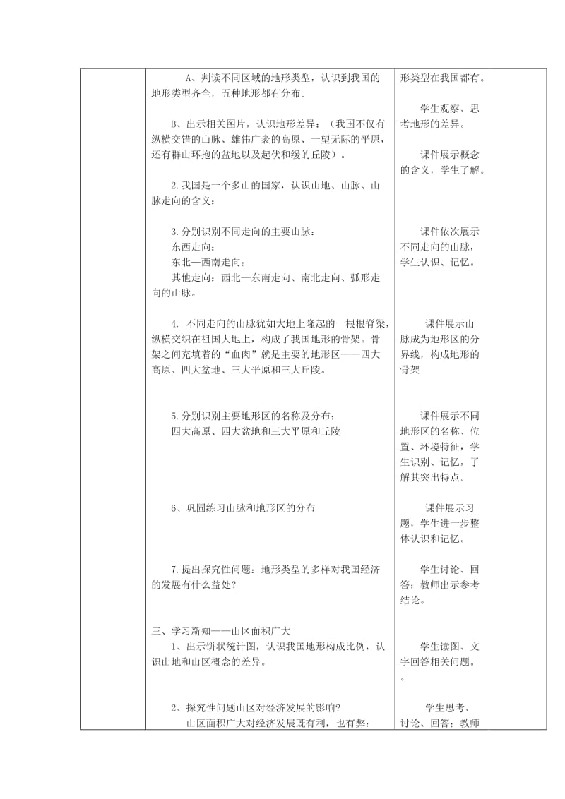 【最新】八年级地理上册第二章第一节地形和地势第1课时教案新人教版.doc_第2页