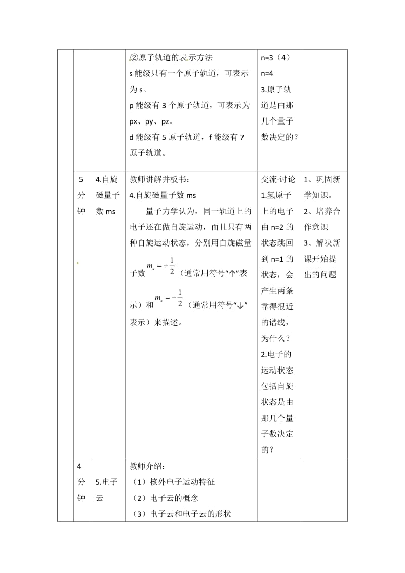 鲁科版高中化学选修三1.1《原子结构模型》第三课时教案.doc_第3页