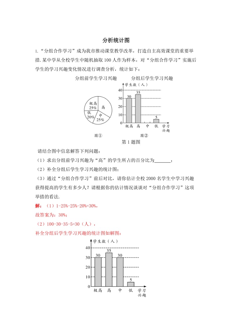 陕西省中考专题复习红卷：分析统计图（含答案）.doc_第1页