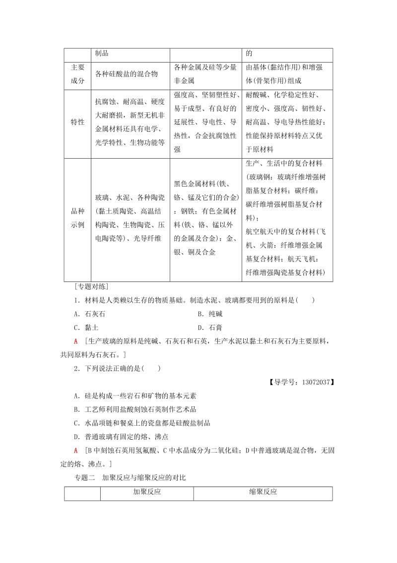 [最新]高中化学专题3丰富多彩的生活材料专题小结与测评学案苏教版选修1.doc_第2页