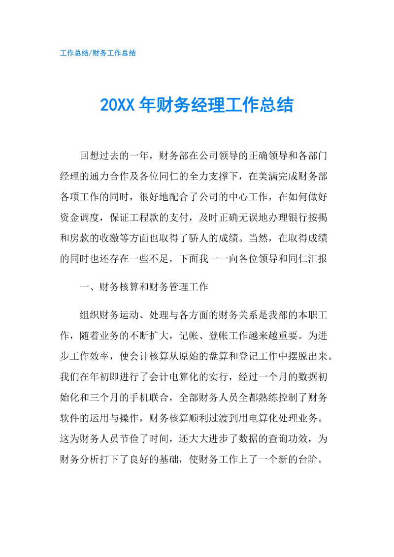 20XX年财务经理工作总结.doc_第1页