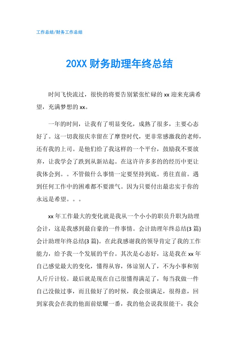 20XX财务助理年终总结.doc_第1页