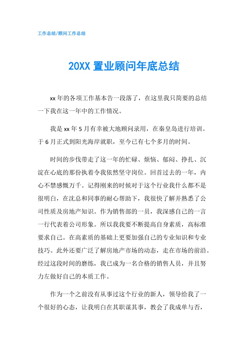 20XX置业顾问年底总结.doc_第1页