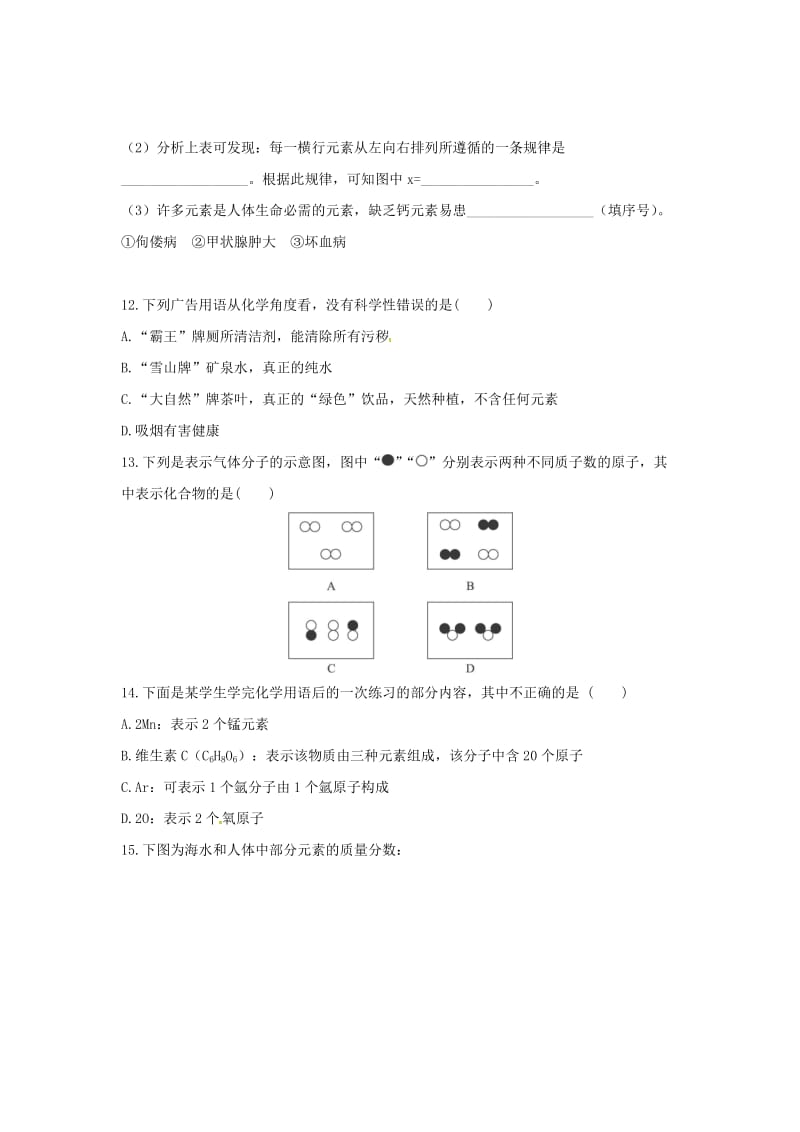 [最新]沪教版九年级化学：3.2《组成物质的化学元素》同步练习含答案.doc_第3页