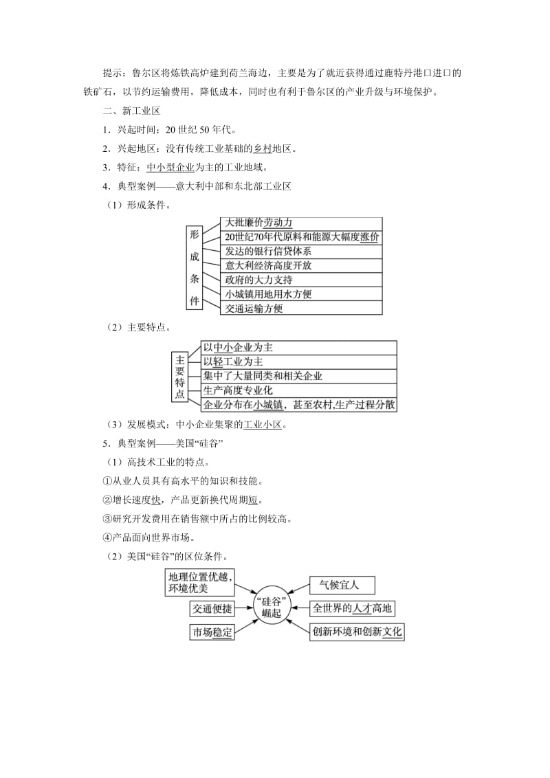 【最新】地理人教版必修2预习导航 第四章第三节 传统工业区与新工业区 Word版含解析.doc_第2页