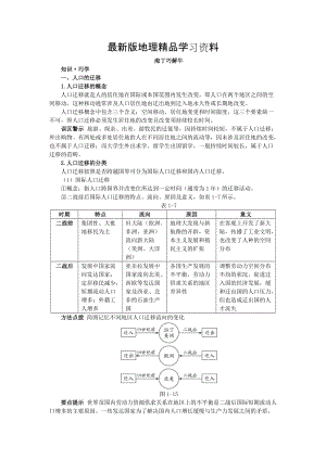 【最新】地理人教版必修2教材梳理 第一章第二节 人口的空间变化 Word版含解析.doc