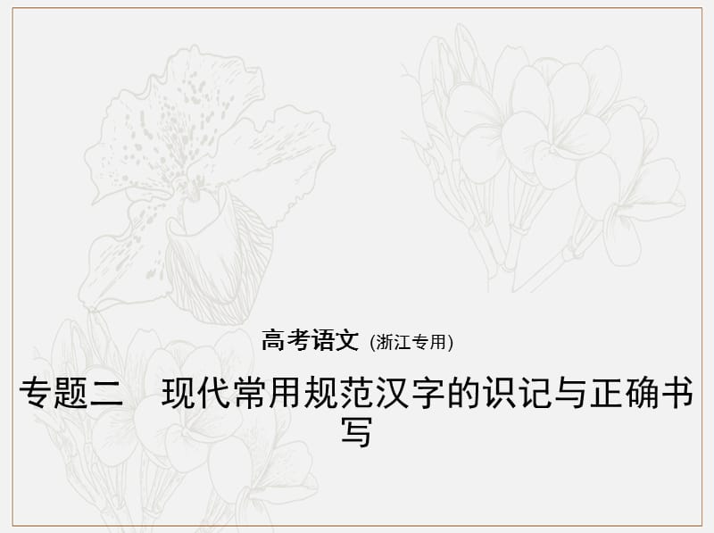 2019年高考语文专题：二现代常用规范汉字的识记与正确书写课件.pptx_第1页