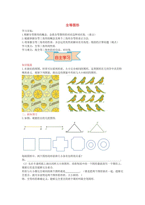 【冀教版】八年级数学上册-学案 全等图形.doc