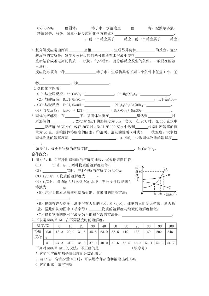 [最新]鲁教版九年级化学全册：第8单元《海水中的化学》导学案.doc_第2页