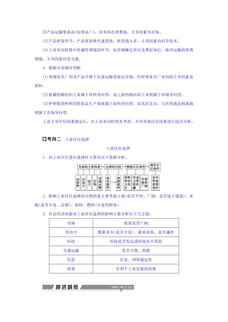 【最新】高考地理大一轮复习文档：第九章　工业地域的形成与发展 第20讲 工业的区位选择 Word版含答案.doc_第3页