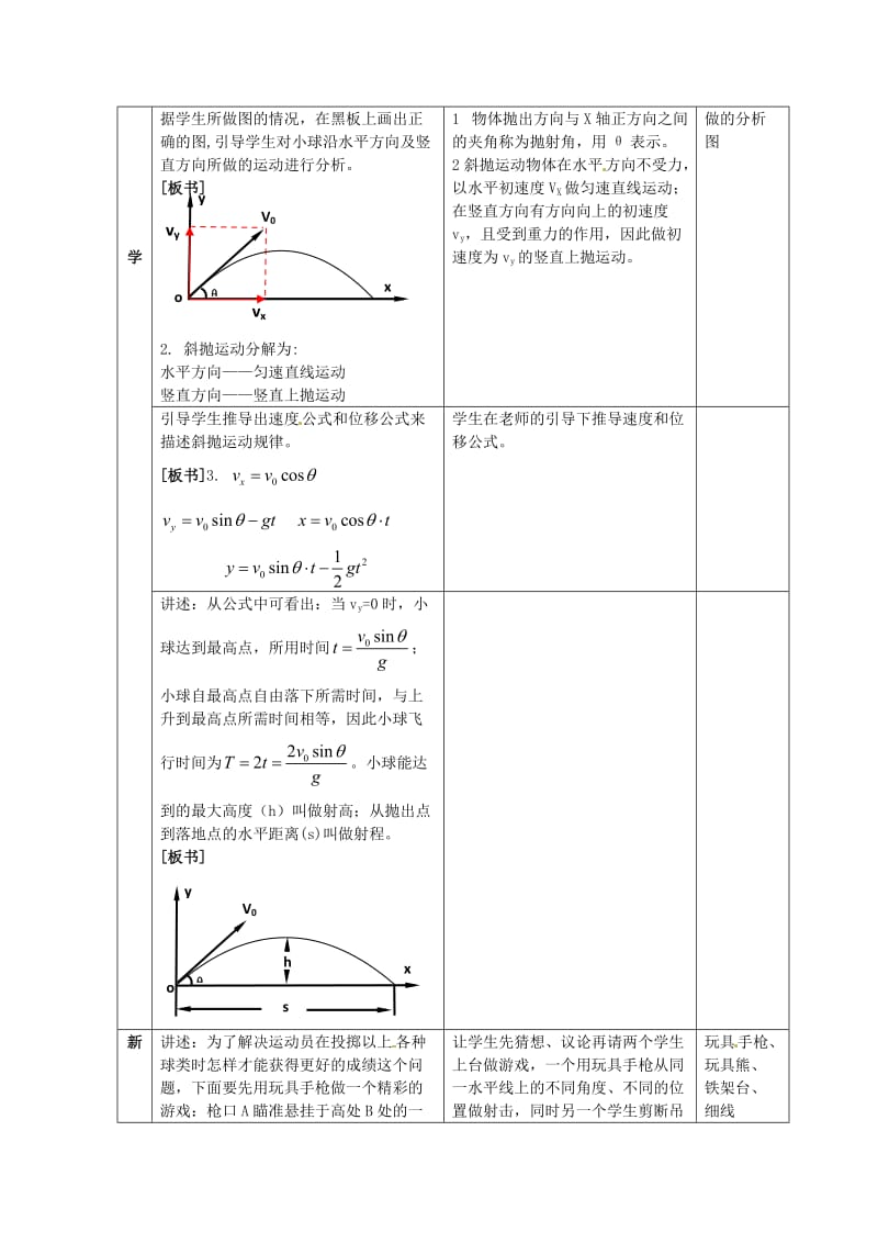 [最新]鲁科版化学必修二：3-4《斜抛运动》教案3.doc_第3页