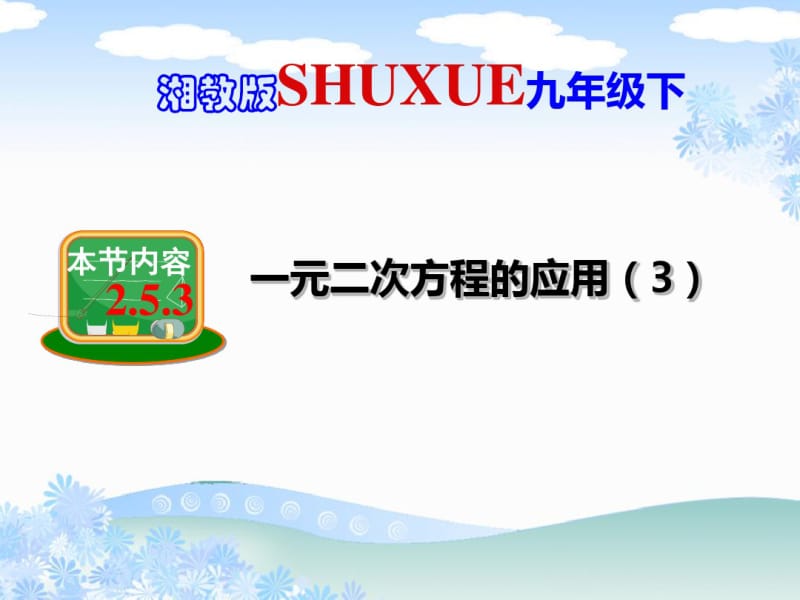 一元二次方程的应用ppt22湘教版.pdf_第1页