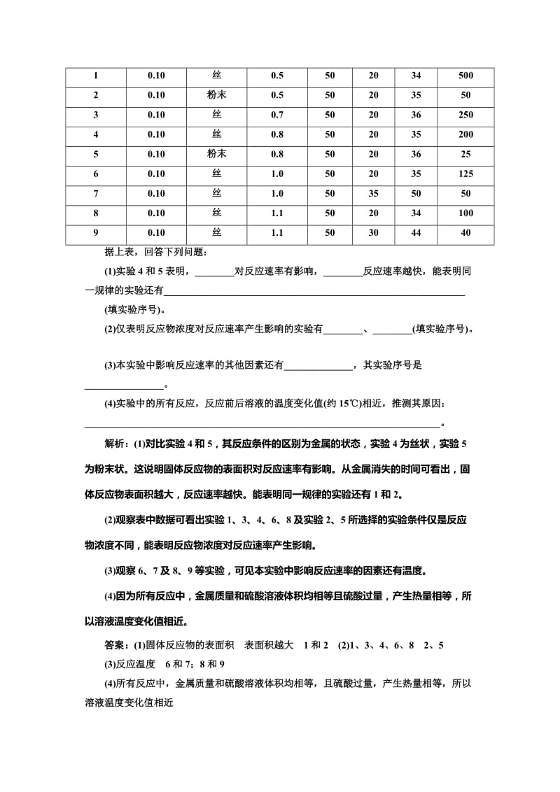 [最新]鲁科版化学选修四《2.3.2 影响反应速率的因素》随堂练习含答案.doc_第3页