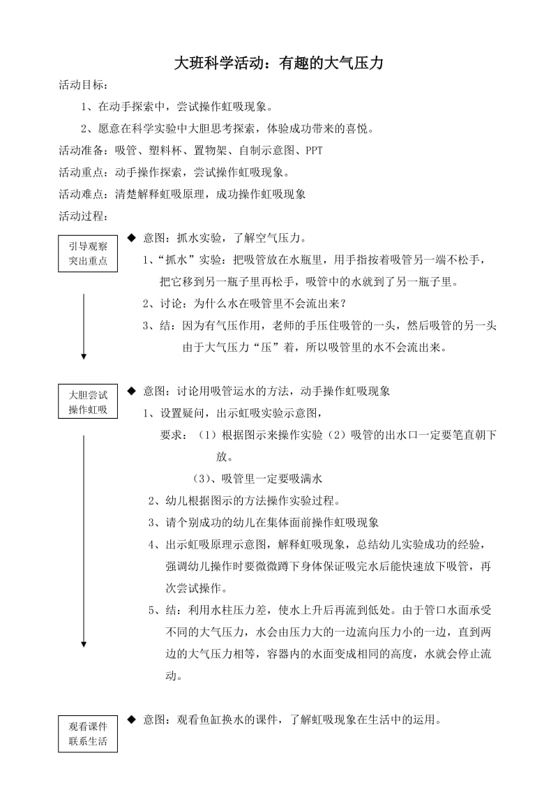 大班科学教案：有趣的大气压力.doc_第1页