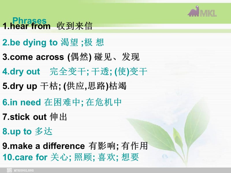 选修七 4.6《Unit 4　Phrases Study》PPT课件 .ppt_第3页