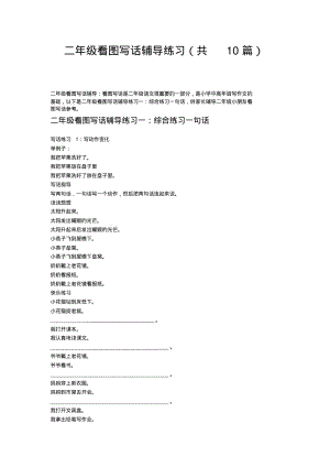 2019年部编版二年级看图写话辅导练习(共10篇)-精编.pdf