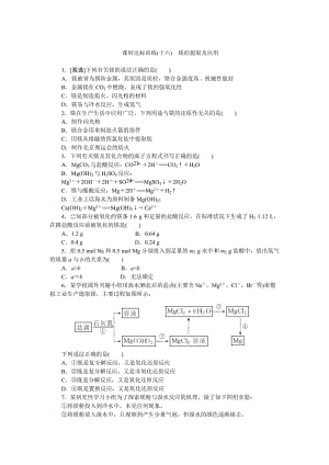 高一化学苏教版必修1：课时跟踪检测（十六）镁的提取及应用 Word版含解析.doc