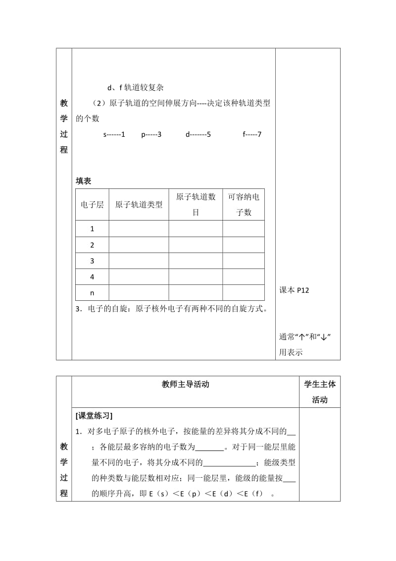 精品苏教版高中化学选修三2.1《原子核外电子的运动特征》参考教案.doc_第3页