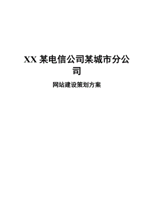 某电信公司某城市分公司网站建设策划方案.doc