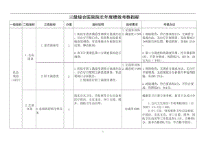 综合医院院长年度绩效考核指标.doc