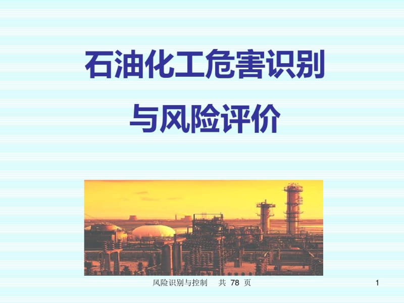 石油化工危害识别与风险评价教材(PPT81张).pdf_第1页