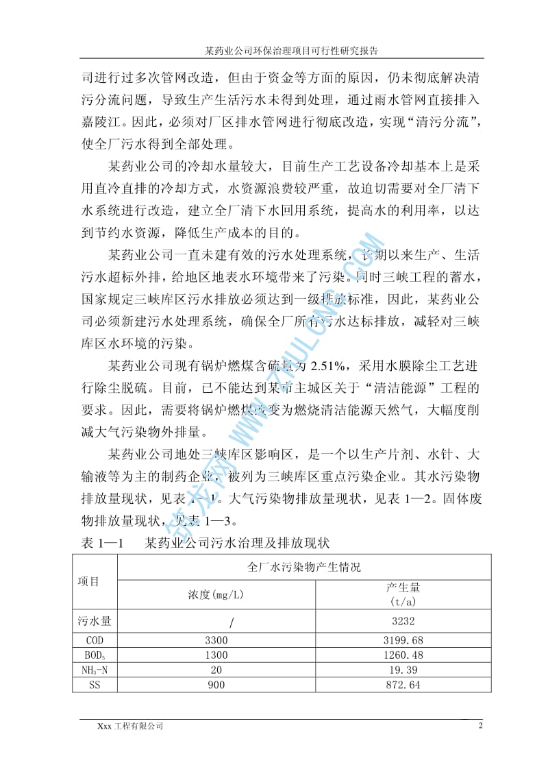 某药业公司环保治理项目可研性报告.pdf_第2页