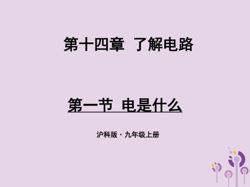 九年级物理全册第十四章第一节电是什么课件(新版)沪科版.pdf_第1页