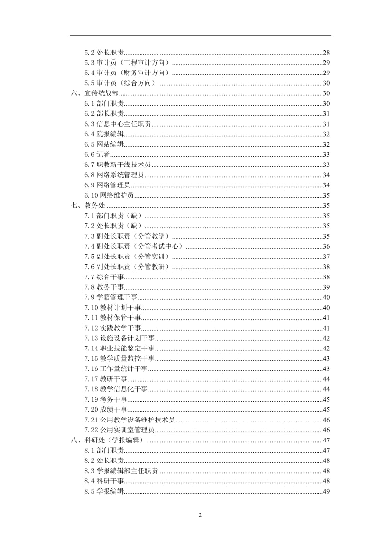 职业技术学校部门职责和岗位职责汇编.doc_第2页