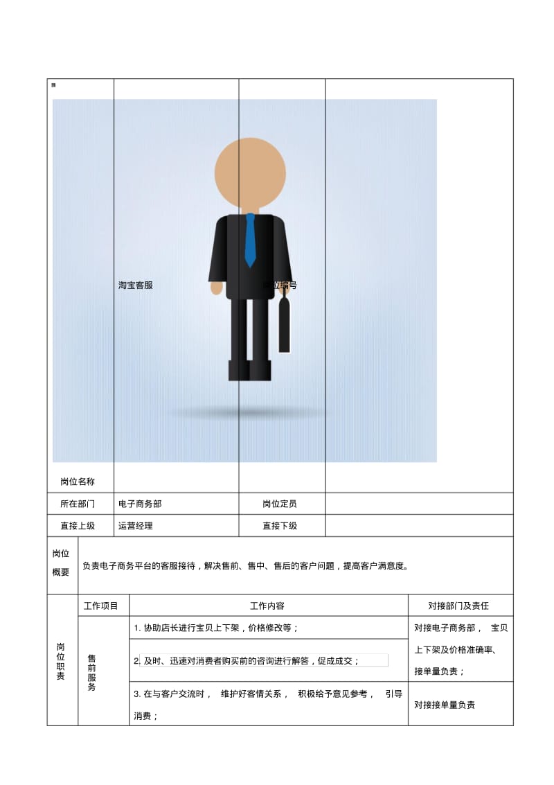 淘宝客服岗位说明书.pdf_第1页