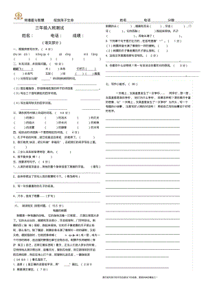 三年级入班测试.pdf