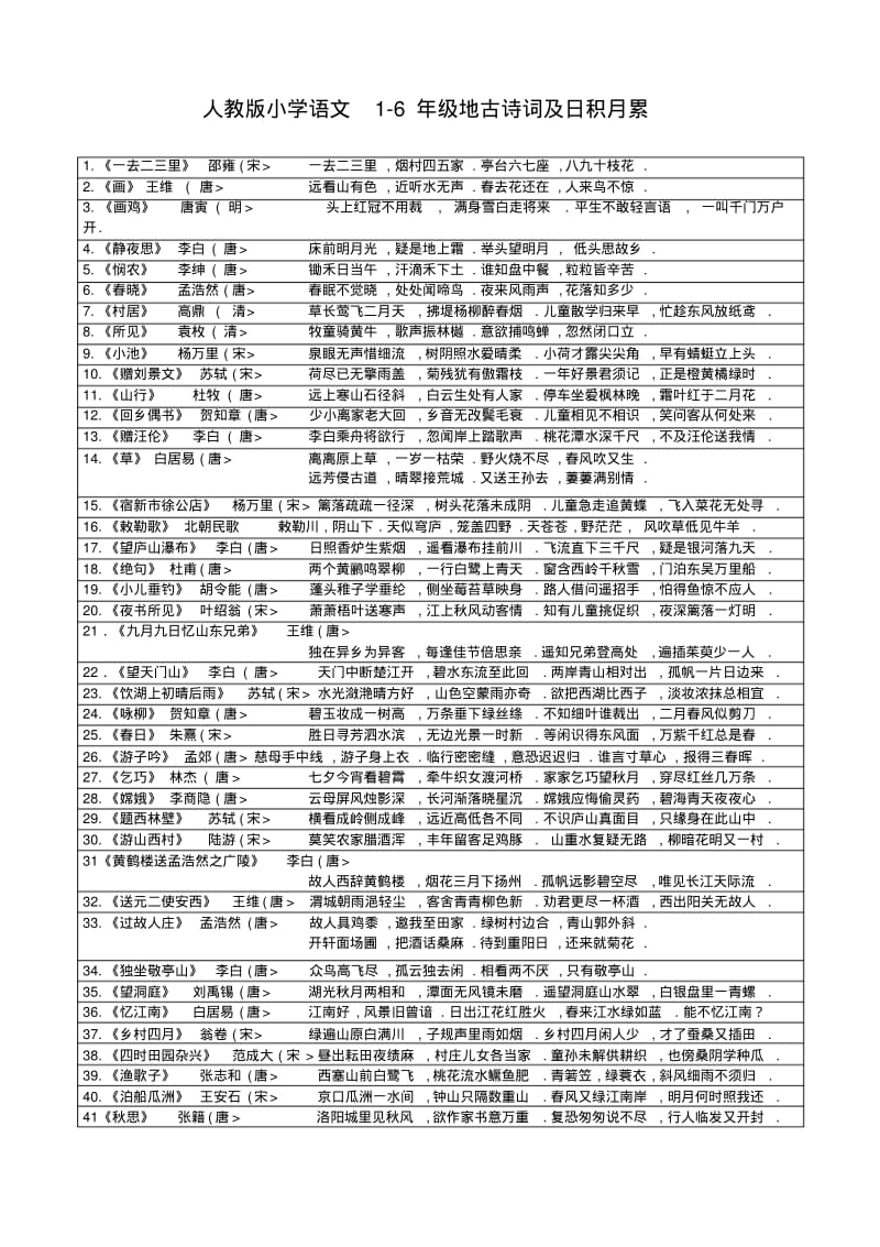 人教版小学语文教材中古诗词(大全).pdf_第1页